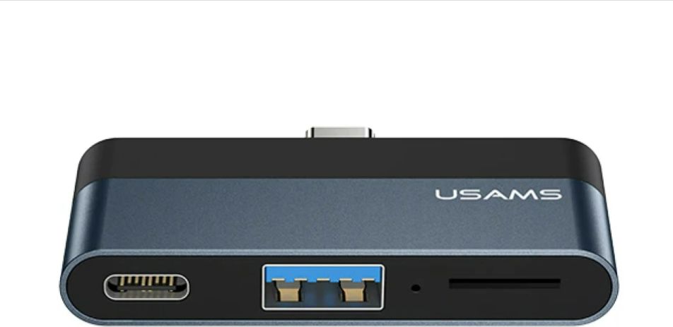 Adapter USB Usams US-SJ491 USB-C - USB + USB-C Czarny  (6958444945620) 6958444945620 (6958444945620)
