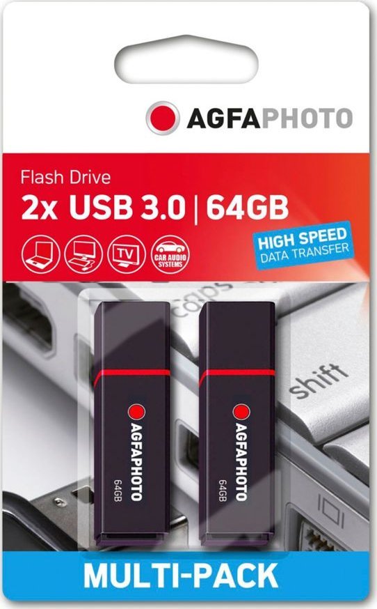 AgfaPhoto USB 3.2 Gen 1     64GB black MP2 USB Flash atmiņa