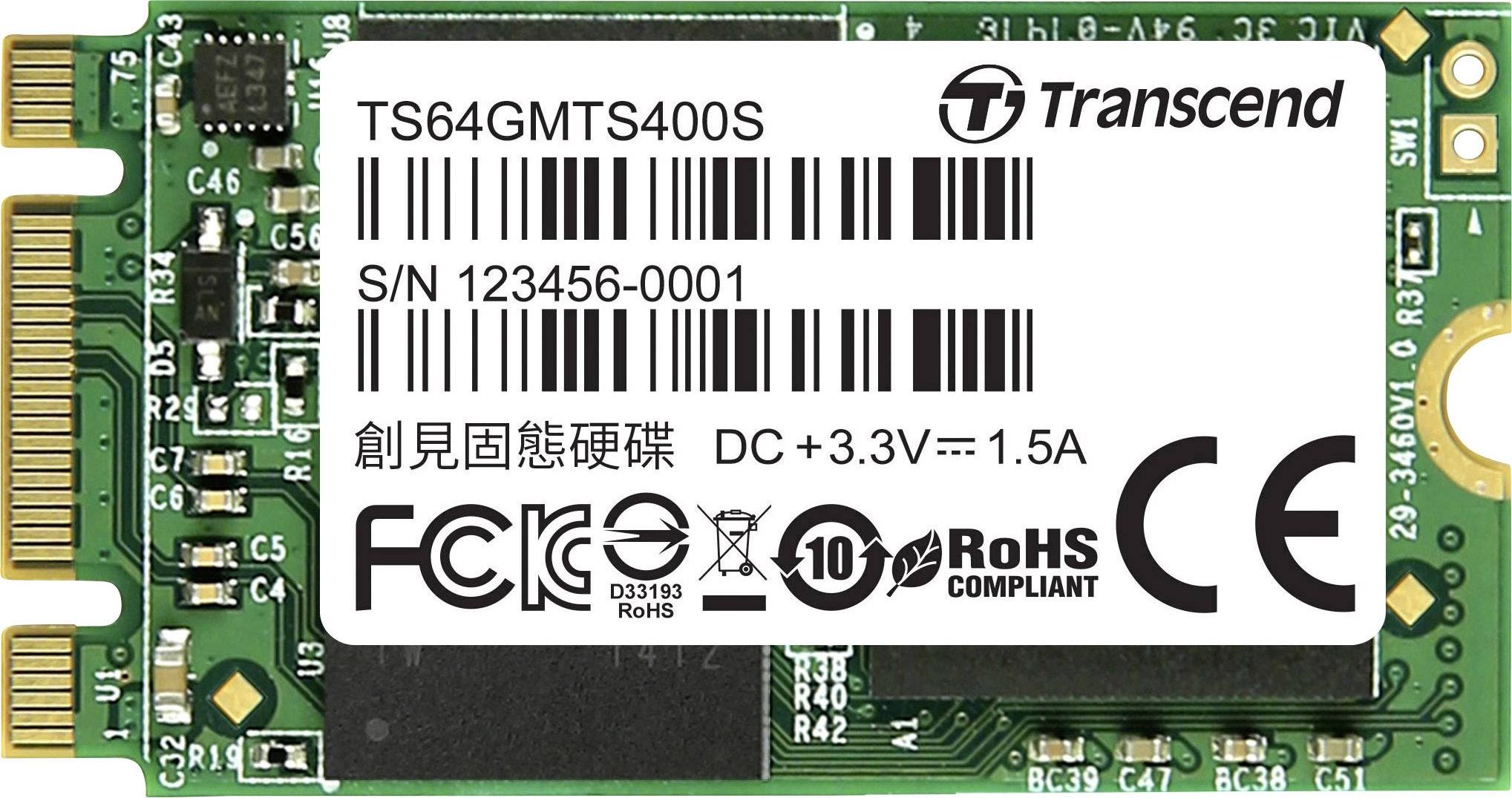 Transcend SSD  64GB M.2 MTS400S (M.2 2242) SSD disks