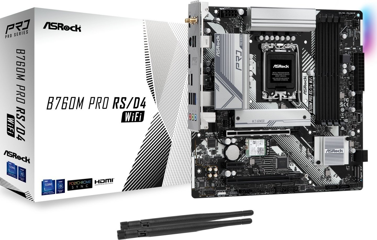 Plyta glowna Asrock B760M PRO RS/D4 WIFI pamatplate, mātesplate