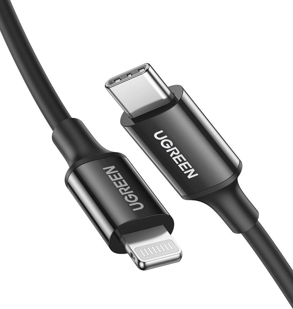 Kabel USB Ugreen USB-C - Lightning 1 m Czarny (UGR1121BLK) UGR1121BLK (6957303867516) USB kabelis