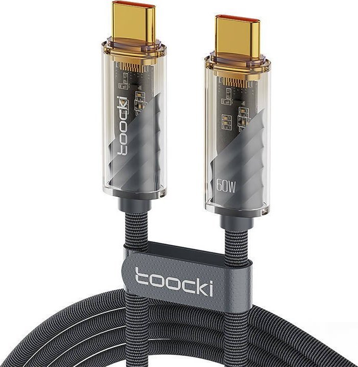 Kabel USB Toocki USB-C - USB-C 1 m Czarny (TXCTT 2-JD03) USB kabelis