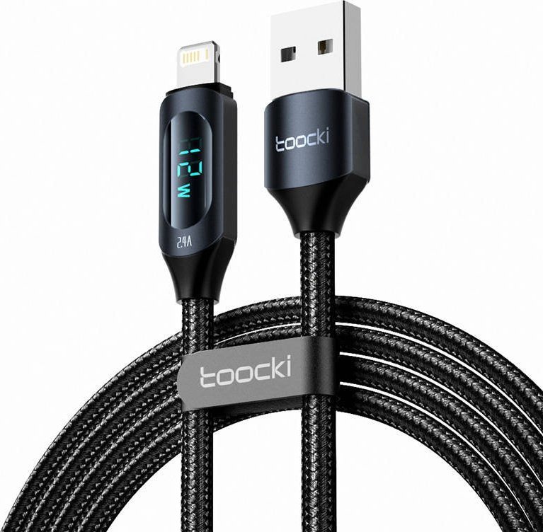 Kabel USB Toocki USB-A - Lightning 1 m Czarny (TXCL-XY01) USB kabelis