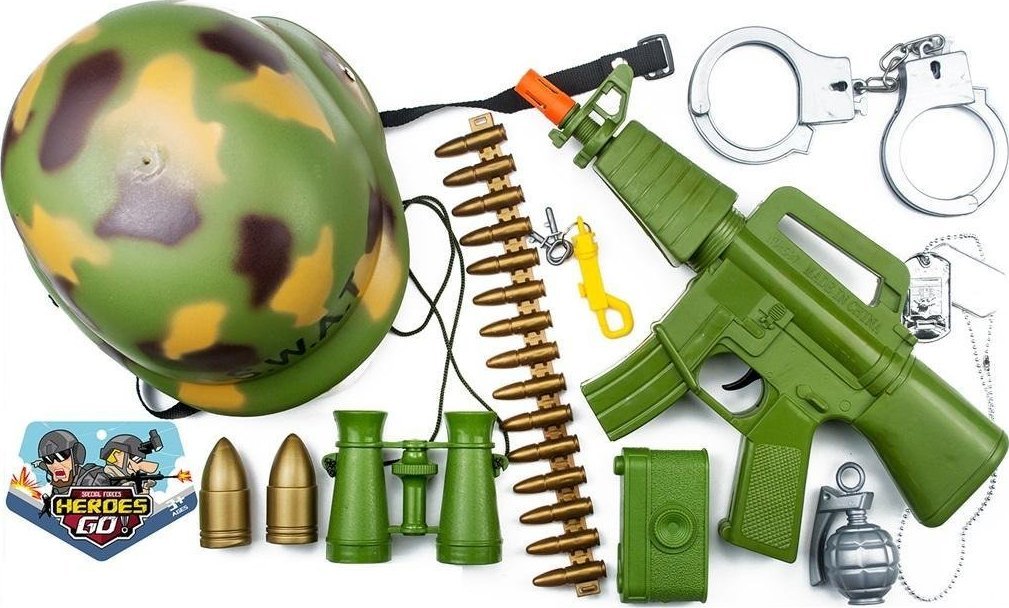 Trifox Zestaw wojskowy z kaskiem 512054 (5901353665494) Rotaļu ieroči