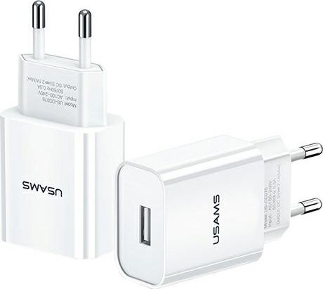 Usams T18 charger 1x USB-A 2.1 A (CC075TC01) White iekārtas lādētājs