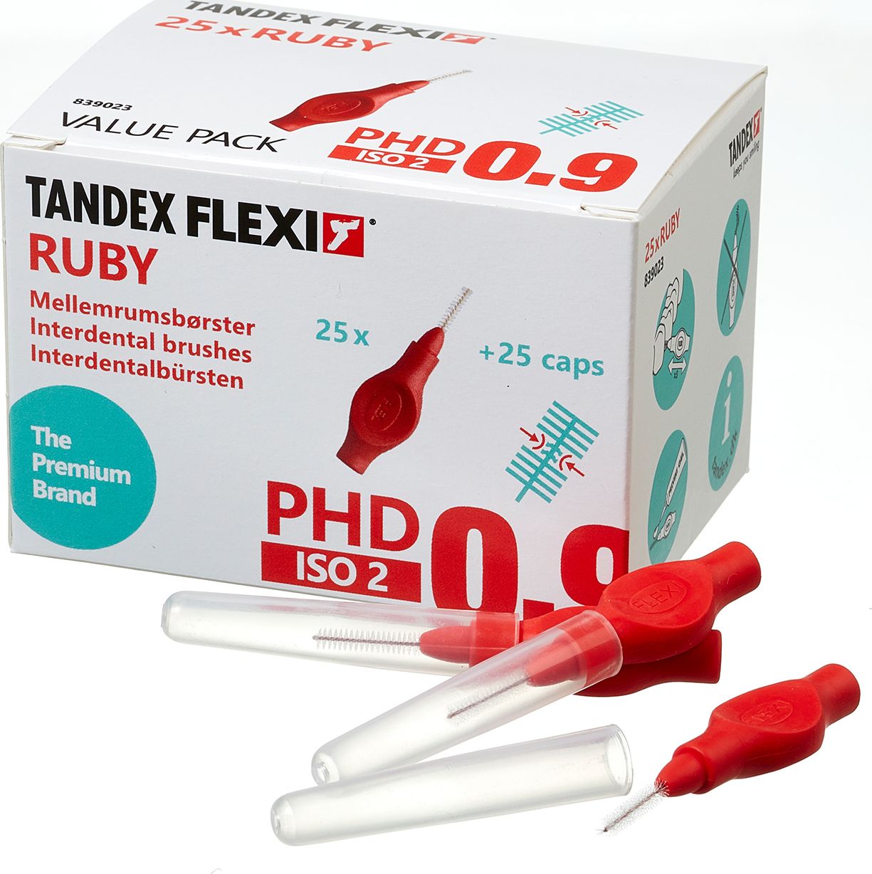 Tandex Tandex (25 szt.) szczoteczek Flexi Super Fine Ruby (czerwony)) 839023 (5902205591145) mutes higiēnai