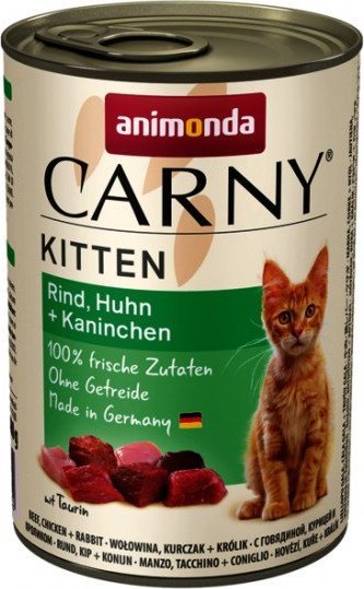 Animonda ANIMONDA Carny Kitten smak: wolowina, kurczak i krolik 400g DLZANMKMK0123 (4017721839723) kaķu barība