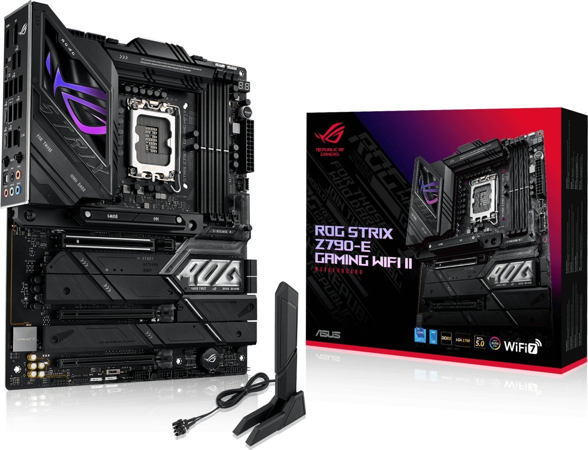 Plyta glowna Asus ROG STRIX Z790-E GAMING WIFI II ROG STRIX Z790-E GAMING WIFI II (4711387357347) pamatplate, mātesplate