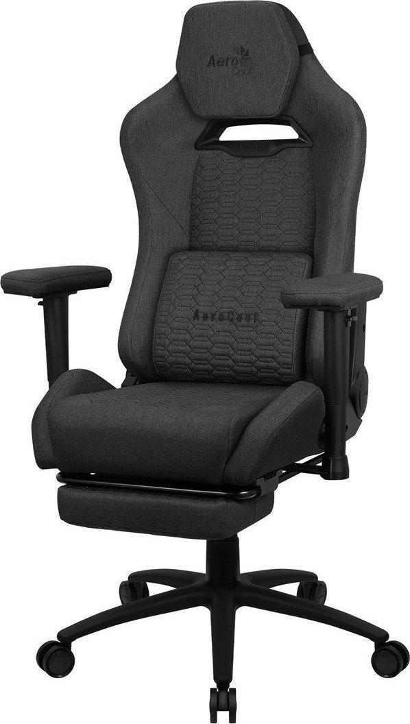 Aerocool ROYALASHBK Premium Ergonomic Gaming Chair Legrests Aeroweave Technology Black datorkrēsls, spēļukrēsls