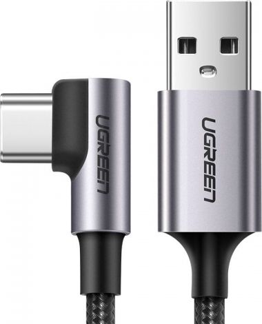 Ugreen USB - USB Type C angled cable 2m 3A gray (50942) USB kabelis