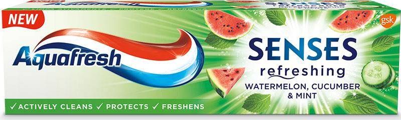 Aquafresh  Senses Refreshing odswiezajaca pasta do zebow Watermelon & Cucumber & Mint 75ml 5054563089199 (5054563089199) mutes higiēnai