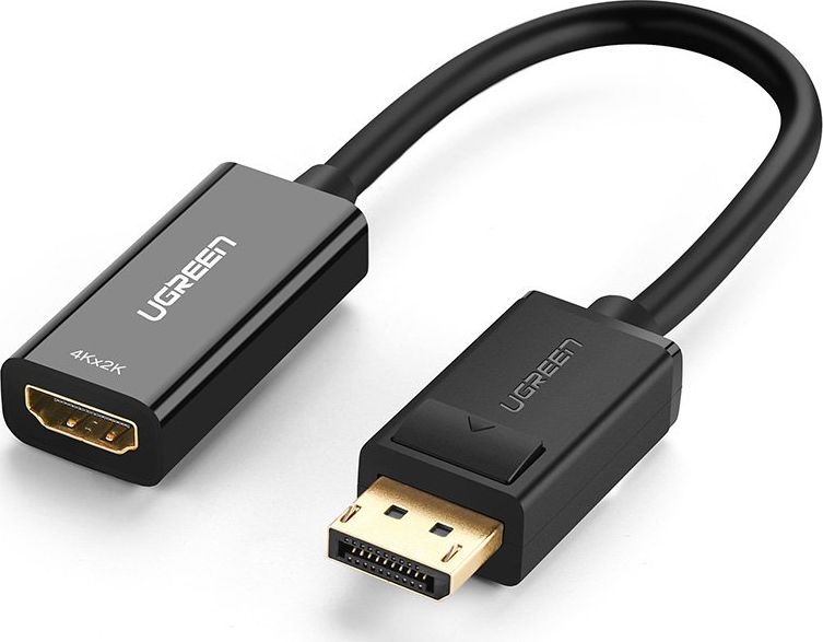 Ugreen 40363 Hdmi (Type A) ligzda uz Display Port spraudnis Vada adapteris 2K 4K 12bit Internets 25cm Melns