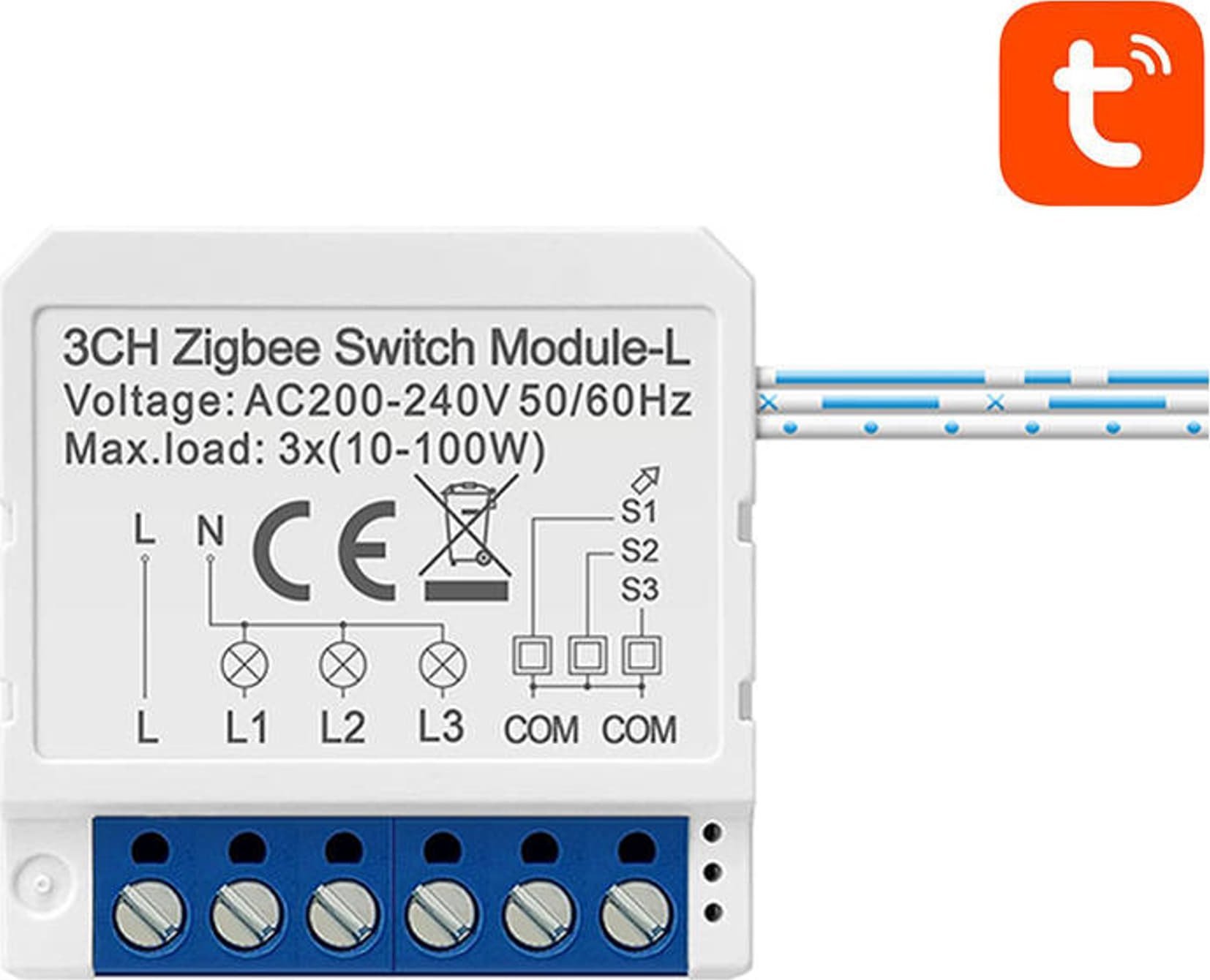 Smart Switch Module ZigBee Avatto LZWSM16-W3 No Neutral TUYA