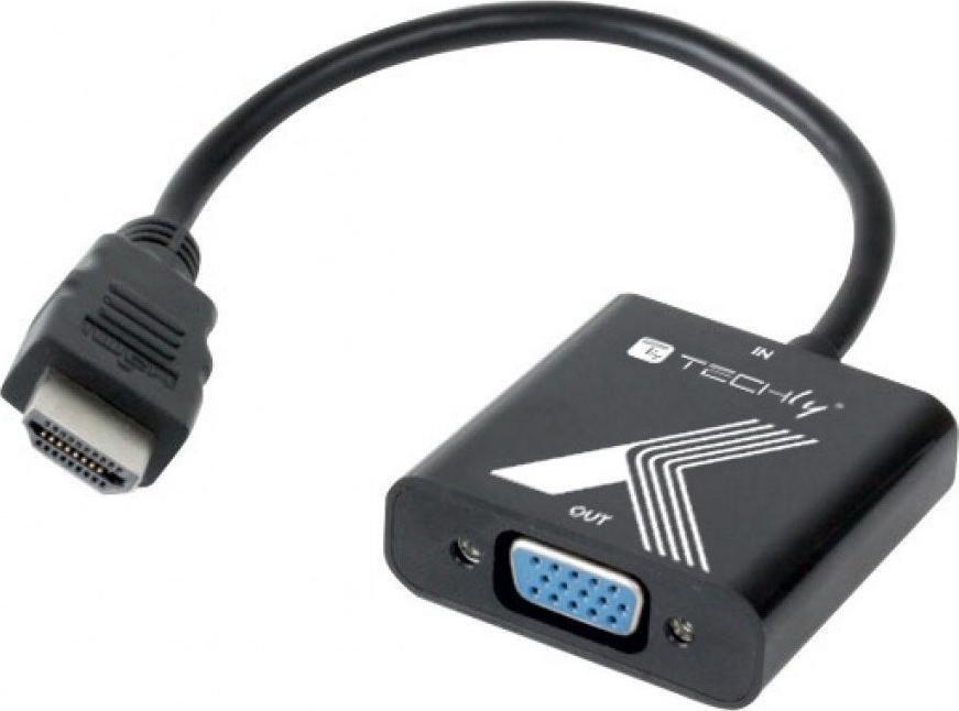 Adapter AV Techly HDMI - D-Sub (VGA) czarny (IDATA HDMI-VGA2P) IDATA HDMI-VGA2P (8059018361902)