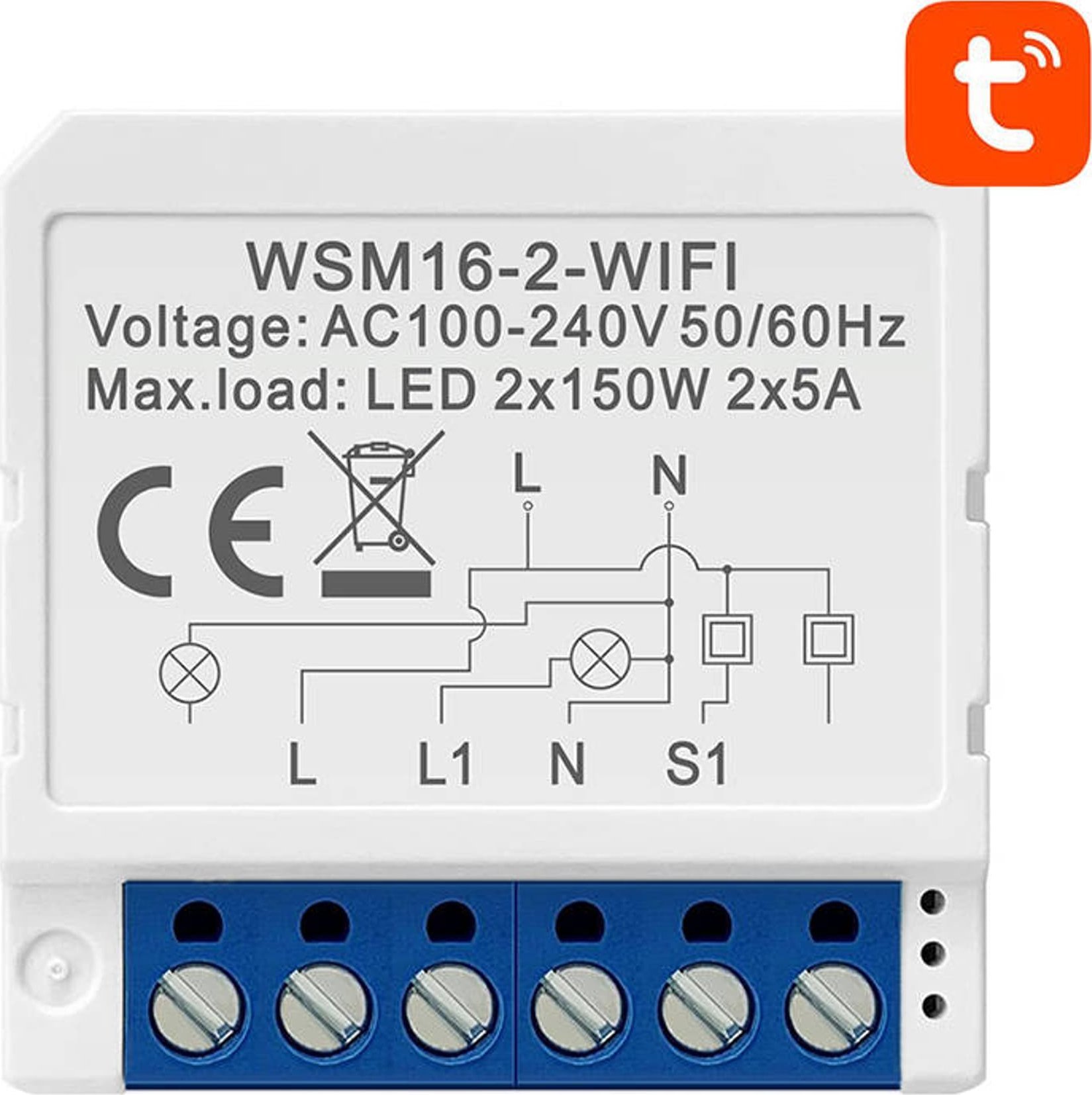 Smart Switch Module WiFi Avatto WSM16-W2 TUYA