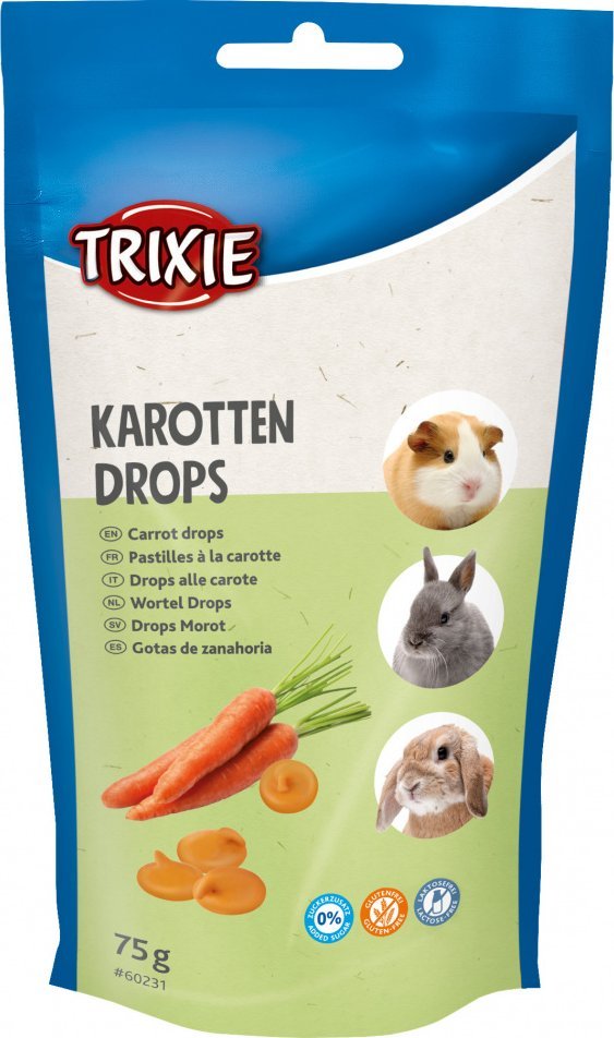 Trixie Dropsy dla gryzoni o smaku marchewki, 75g TX-60231 (4011905602318) grauzējiem