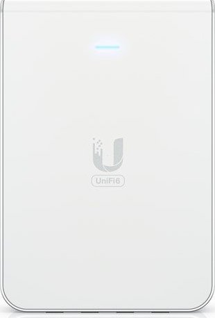 UniFi6 In-Wall. Wall-mounted WiFi 6 access point with a built-in PoE switch. Access point