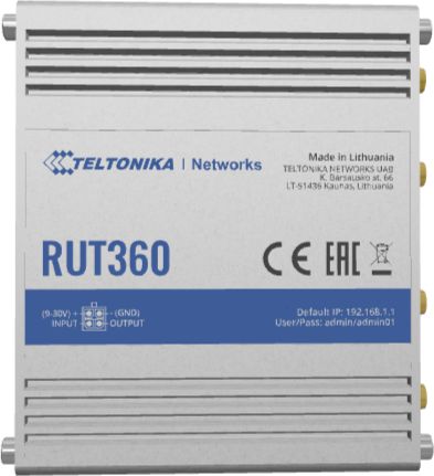 Teltonika RUT360 (EU) LTE Industrial  4779027312804 Router 18 W Euro PSU 2 x LTE  W125944290 Rūteris