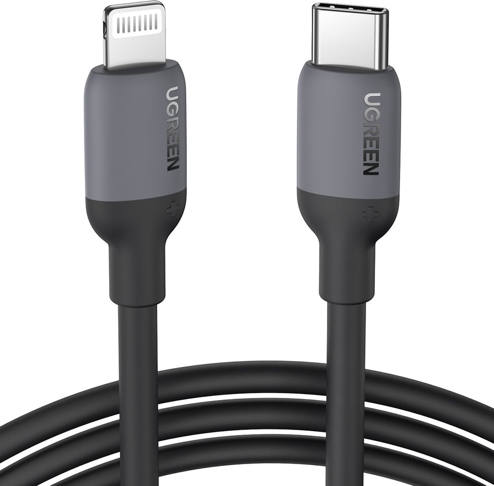 Kabel USB Ugreen USB-C - Lightning 1 m Czarny (UGR1164BLK) UGR1164BLK (6957303823048) USB kabelis