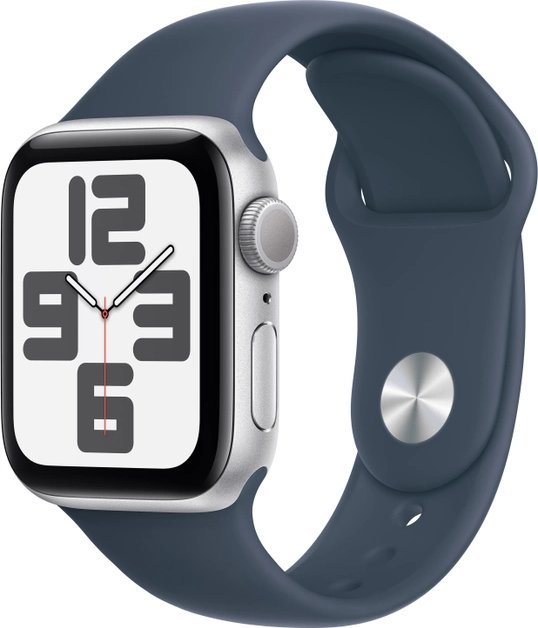 Smartwatch Apple Watch SE 2023 GPS 40mm Silver Alu Sport S/M Granatowy (MRE13QI/A) S7193141 (0195949003837) Viedais pulkstenis, smartwatch