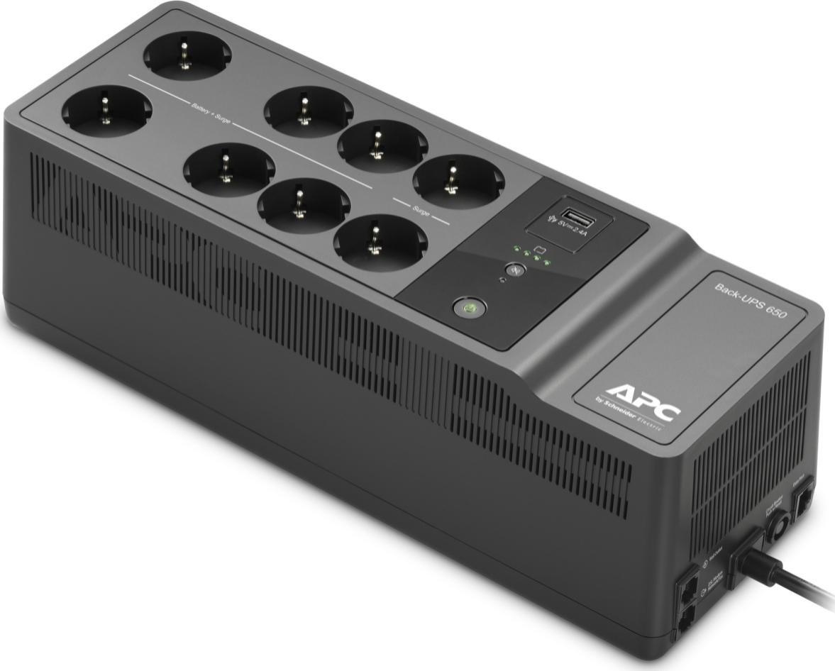 APC APC BACK-UPS 650VA 230V 1 USB CHARGING PORT nepārtrauktas barošanas avots UPS