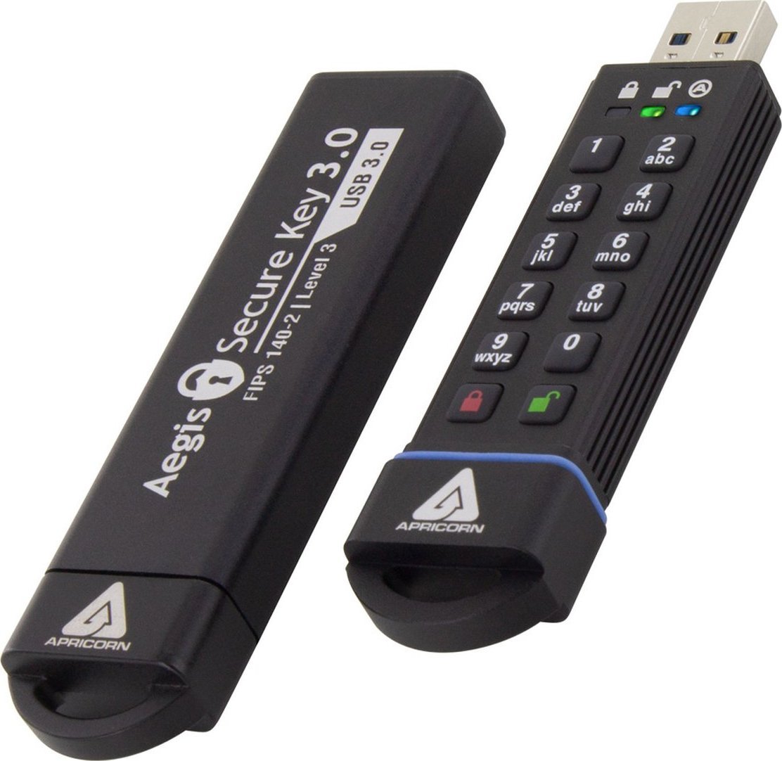 Apricorn Aegis Secure Key USB3 480GB New Retail USB Flash atmiņa