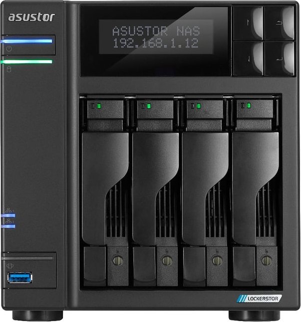 Serveris Asustor Asus Tower NAS AS6704T N5105, procesoriaus dažnis 2 GHz, 4 GB, DDR4, 4xM.2 NVMe lizdai, 2x 2.5GbE, 2x USB 3.2, 1x HDMI