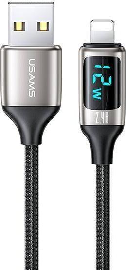 Kabel USB Usams USB-A - Lightning 1.2 m Czarny (6958444975405) 6958444975405 (6958444975405) USB kabelis