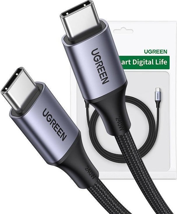 Ugreen USB-C - USB-C USB cable 1 m Gray (15311) USB kabelis