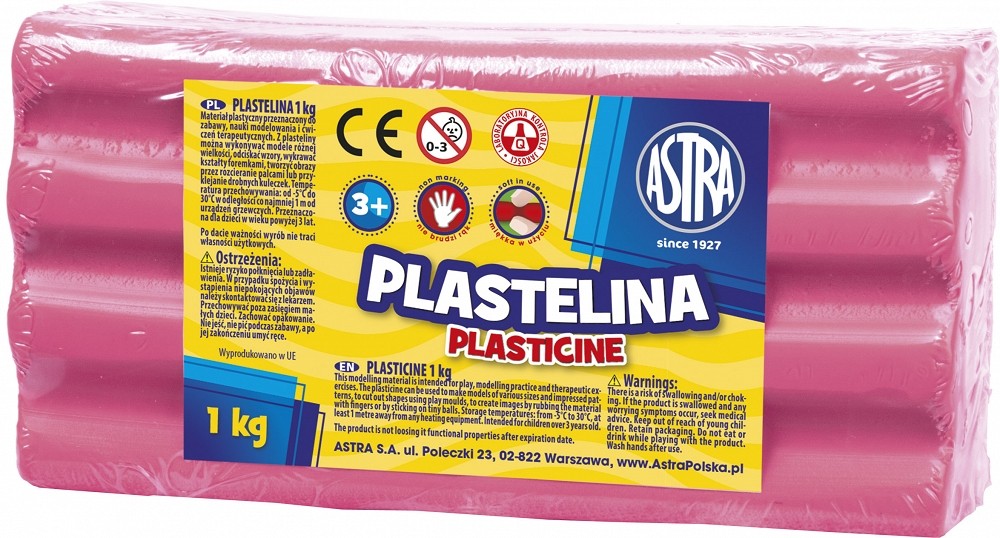 Astra Plastelina 1 kg jasnorozowa (303111007) 303111007 (5900263030170) materiāli konstruktoriem