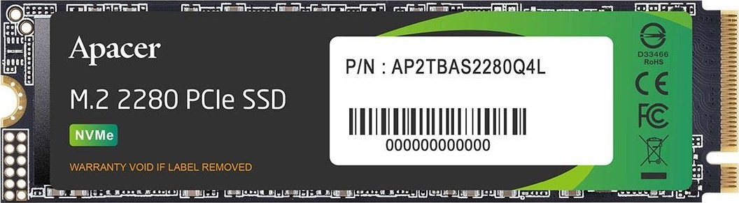 Dysk SSD Apacer AS2280Q4L 1TB M.2 2280 PCI-E x4 Gen4 NVMe (AP1TBAS2280Q4L-1) AP1TBAS2280Q4L-1 (4712389920355) SSD disks