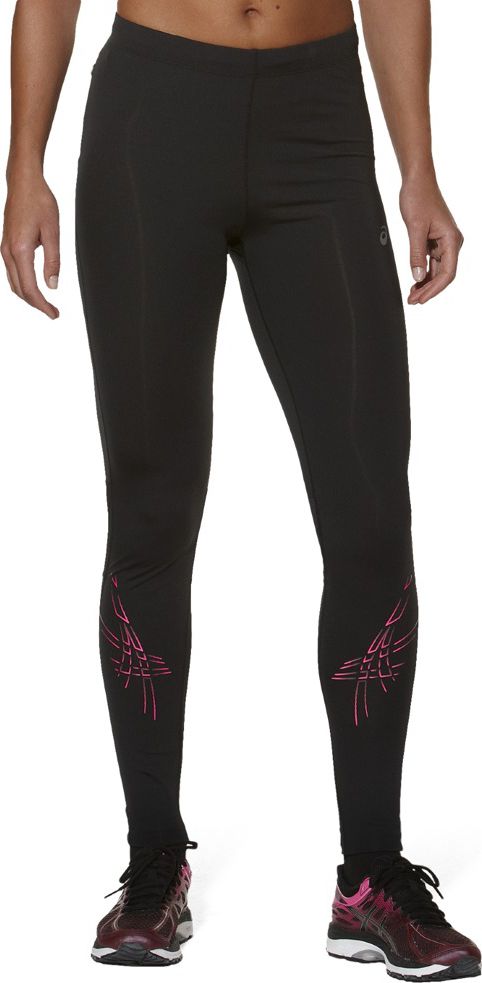 Asics Spodnie damskie Stripe Tight Asics Black/Pink r. XS (1213330692) 1213330692 (8717999776510)