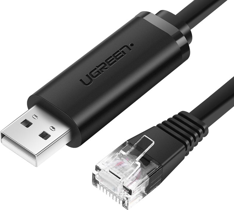 Ugreen console cable USB - Ethernet RJ45 1,5m black (CM204) USB kabelis