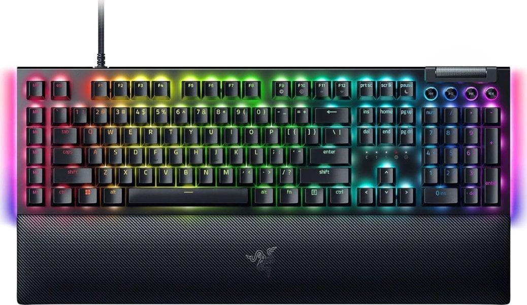 Razer BlackWidow V4 Mechanical Gaming Keyboard, Yellow Switch, US Layout, Wired, Black klaviatūra