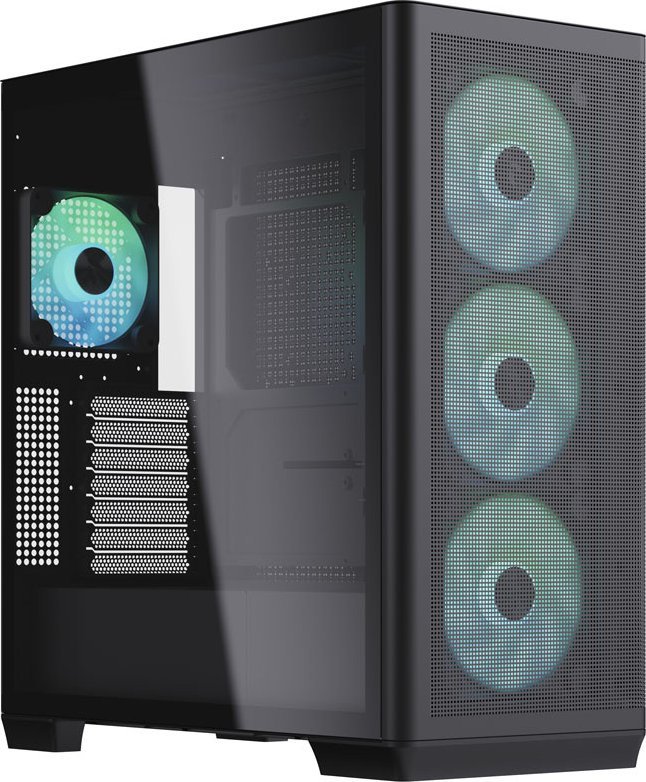 APNX C1 Midi-Tower ATX-Gehause, Tempered Glass - schwarz Datora korpuss