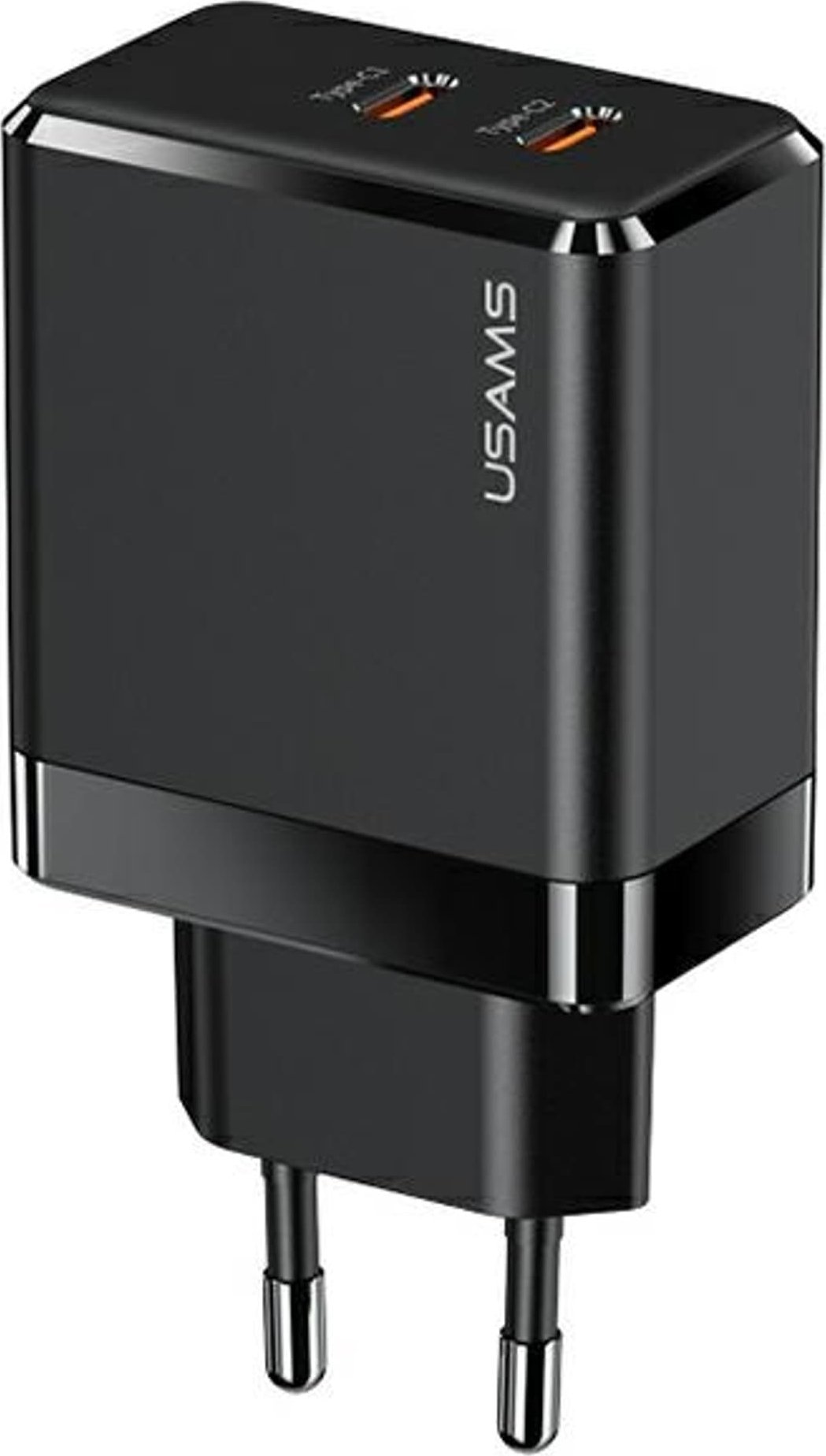 Ladowarka Usams Ladowarka Sieciowa USAMS 2xUSB-C T54 40W PD czarna CC172TC01 (US-CC172) USA905 (6958444902760) iekārtas lādētājs