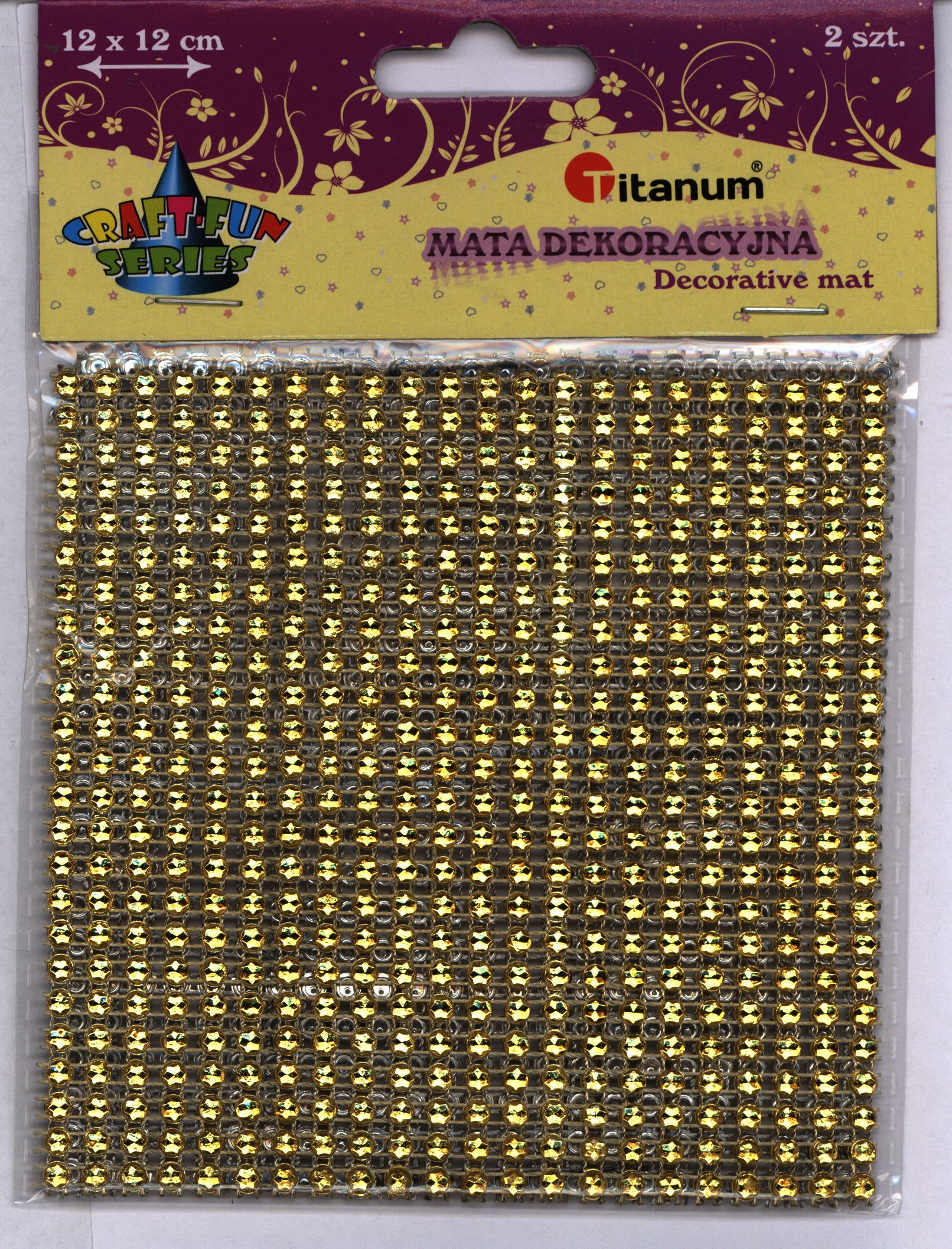 Titanum Mata dekoracyjna 12x12cm zlota 2szt TITA5341 (5907437696200) konstruktors