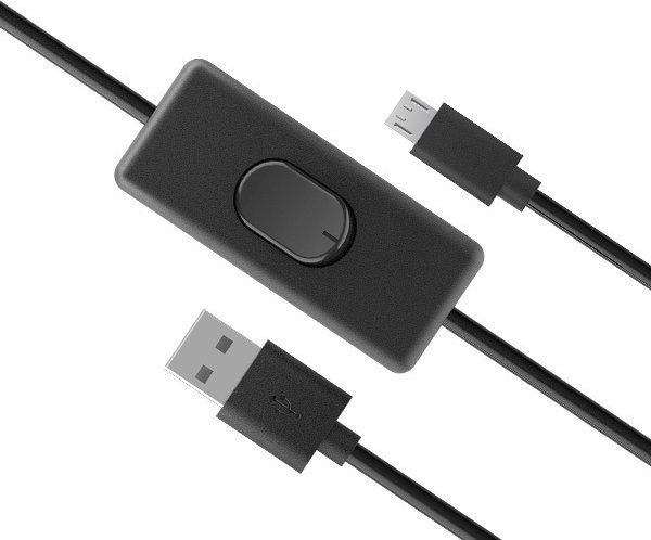 Akasa AKASA kabel USB-A 2.0 na Micro-B, napajeci kabel se switchem (pro Raspberry Pi 3 / 2 /1 / Zero), 1.5m AK-CBUB58-15BK (4710679550534) dock stacijas HDD adapteri