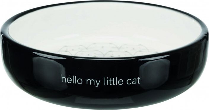 Trixie Miska dla kotow ras krotkopyskich, ceramiczna, 0.3 l/o 15 cm, czarny/bialy TX-24771 (4047974247716) piederumi kaķiem