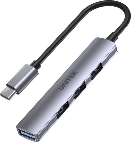 HUB Unitek H1208B USB-C / 3x USB-A 2.0, USB-A 3.0 USB centrmezgli