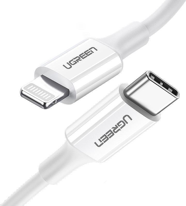 Kabel USB Ugreen USB-C - Lightning 0.25 m Bialy (6957303867462) 6957303867462 (6957303867462) USB kabelis