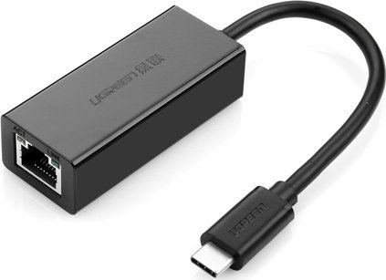 Adapter USB Ugreen Adapter zewnetrzny Ethernet RJ45 do USB-C meski UGREEN 30287, 10/100 Mbps (czarny) 30287 (6957303832873)