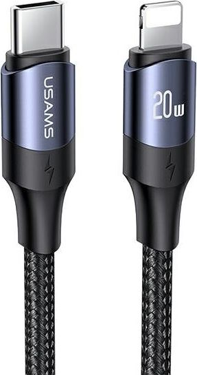 Kabel USB Usams USB-C - Lightning 1.2 m Czarny (6958444973302) 6958444973302 (6958444973302) USB kabelis
