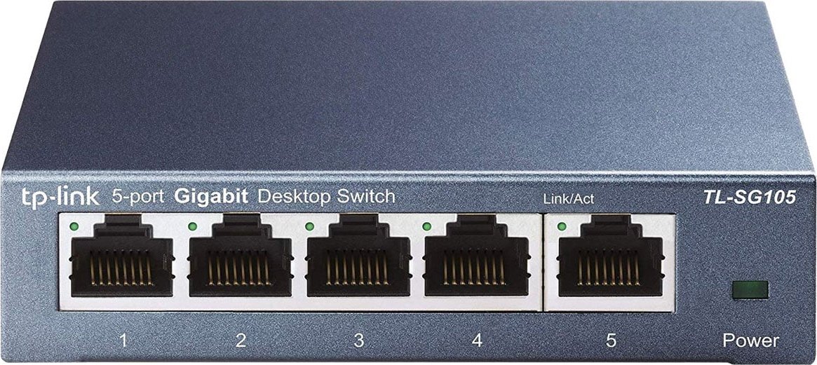 TP-Link TL-SG105 Switch 5x10/100/1000Mbps, Metal case, IEEE 802.1p QoS komutators