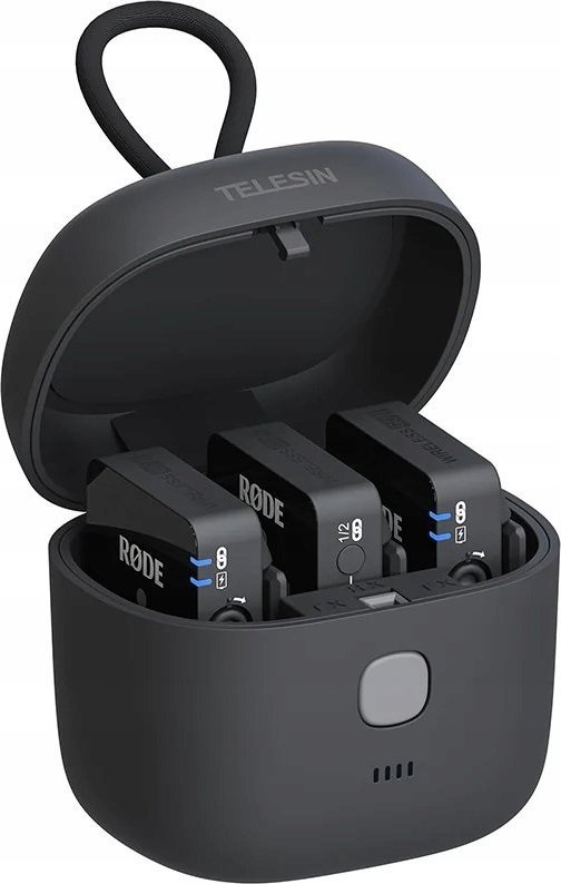 TELESIN Charging Box with 4000mAh Built-in Battery for Rode Wireless GO I II Microphone (TE-WMB-001) foto, video aksesuāri