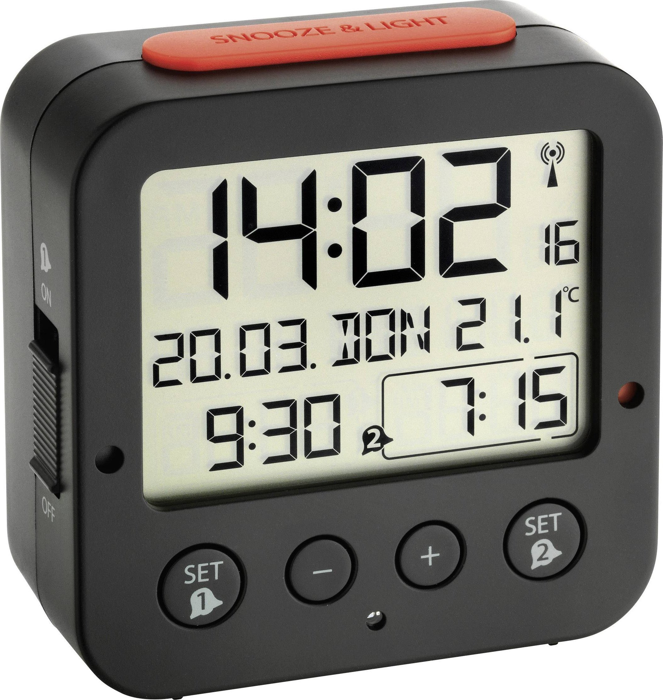 TFA TFA 60.2528.01 Bingo black Digital RC Alarm Clock w. Temper 60.2528.01 (4009816026149) radio, radiopulksteņi