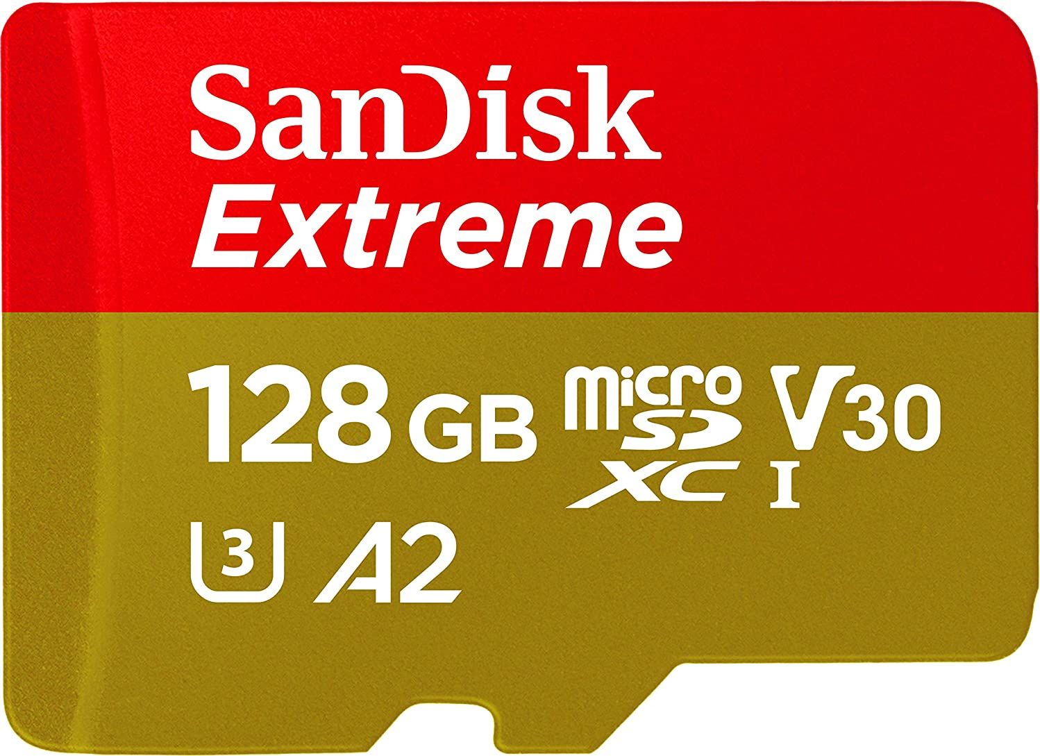 SANDISK Extreme 128GB microSDXC + SD Adapter atmiņas karte