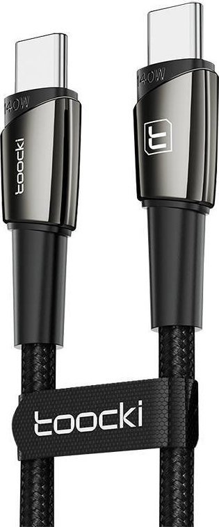 Kabel USB Toocki USB-C - USB-C 1 m Czarny (TXCTT 14-LG01) USB kabelis