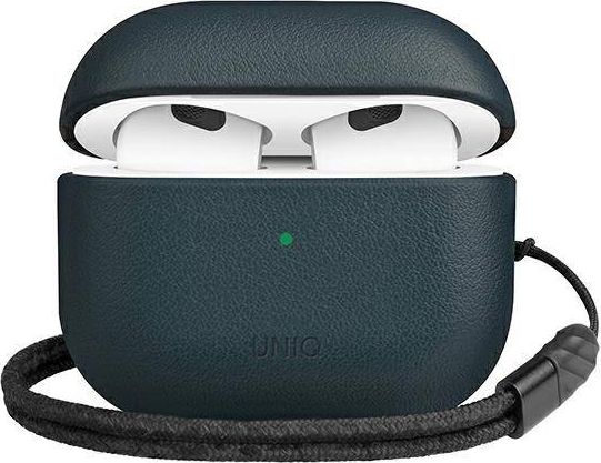 Uniq Etui ochronne  Genuine Leather Terra do AirPods 3 granatowe UNIQ541BLU (8886463676844)