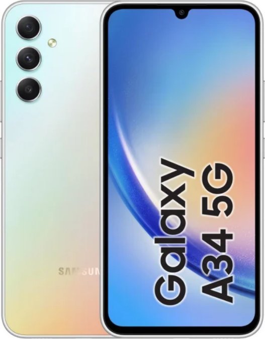 Smartfon Samsung Galaxy A34 5G 6/128GB Srebrny (SM-A346BZS) 1392800 (8806094813982) Mobilais Telefons